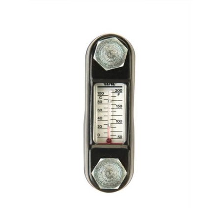 LENZ Fluid Level Gauge w/Thermometer: 4.25" Overall Length, 3" Bolt Hole, 212 F (100 C) MAX TEMP 450668